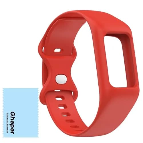 Gheper Soft Silicone Watchband Compatible with Fitbit Charge 6/5/4/3/3SE, Red, 16mm (0.63 inches) | Breathable & Durable Replacement Strap thumbnail 1