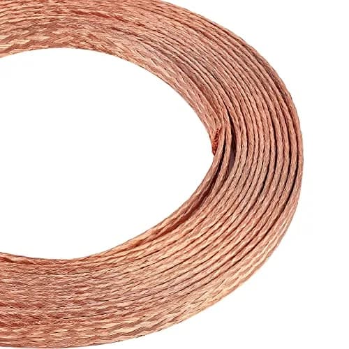 BENECREAT Flat Braided Pure Copper Wire 4m (13Ft) | 9mm Wide, 1mm Thick, 4mm² Cross-Section for Grounding & Noise Reduction thumbnail 6