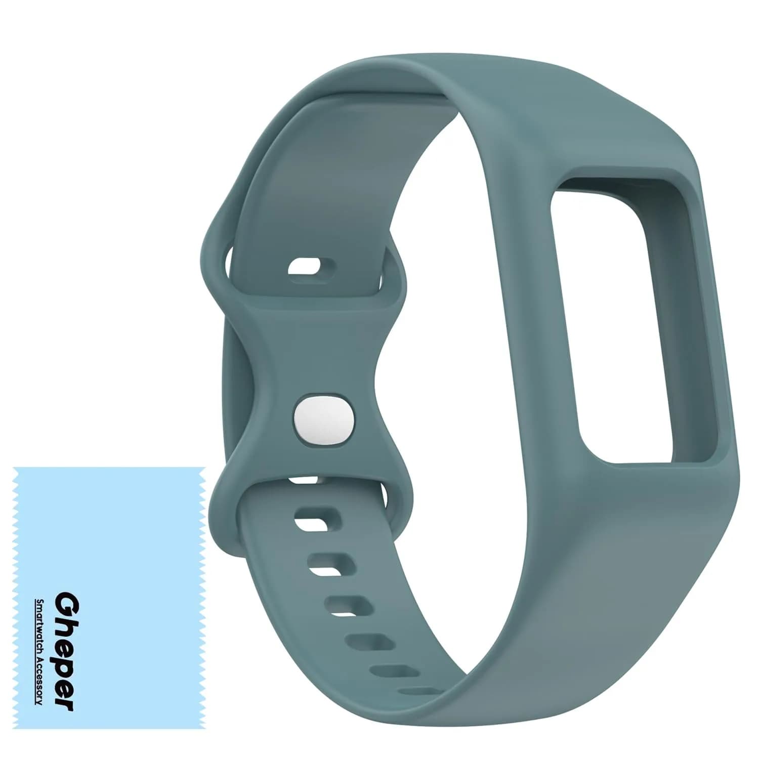 Gheper Silicone Watch Band for Fitbit Charge 6/5/4/3/3SE, Steel Blue, 156mm (6.14in) | Breathable & Durable Replacement Strap — Steel Blue