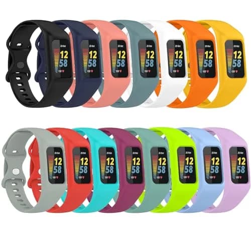 Gheper Silicone Watch Band for Fitbit Charge 6/5/4/3/3SE, Steel Blue, 156mm (6.14in) | Breathable & Durable Replacement Strap thumbnail 6