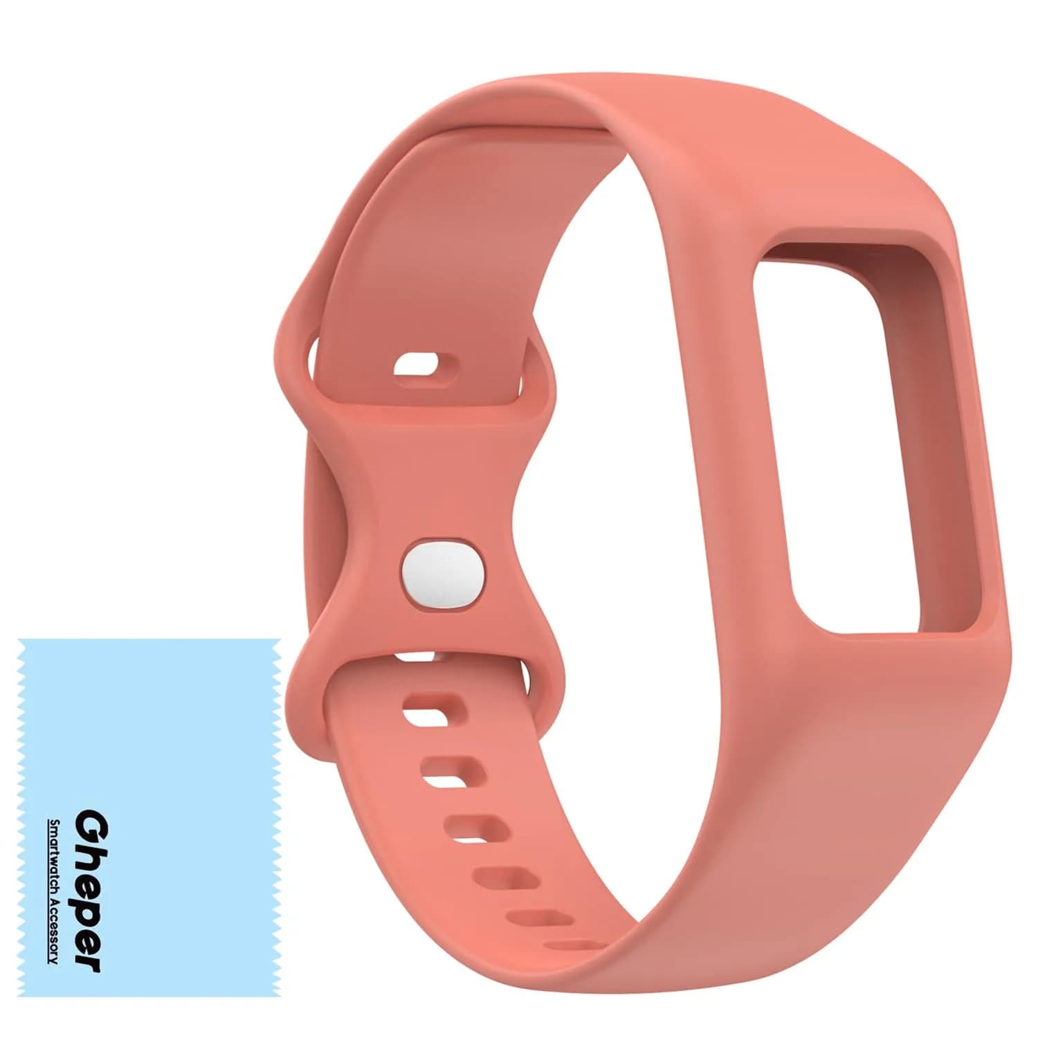 Gheper Silicone Watch Band for Fitbit Charge 6/5/4/3/3SE, Steel Blue, 156mm (6.14in) | Breathable & Durable Replacement Strap — Pink