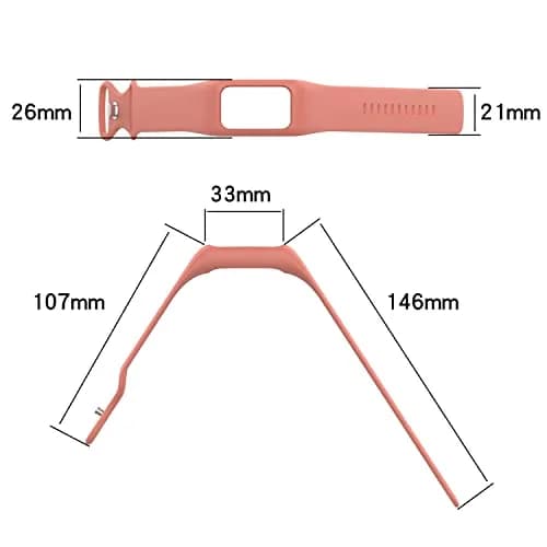 Gheper Soft Silicone Watchband for Fitbit Charge 6/5/4/3/3SE, Pink, 16mm (5.5"-8.7" Wrists) thumbnail 8