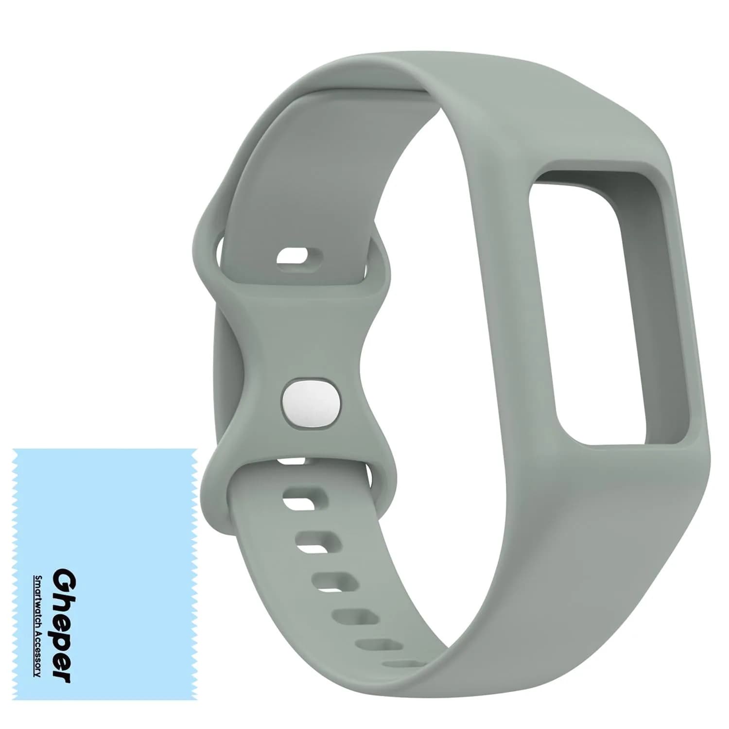 Gheper Silicone Watch Band for Fitbit Charge 6/5/4/3/3SE, Steel Blue, 156mm (6.14in) | Breathable & Durable Replacement Strap — Gray