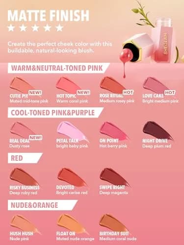 SHEGLAM Liquid Blush for Cheeks Rose Ritual | Matte Finish, Hydrating, Waterproof (0.18 Fl Oz) thumbnail 5