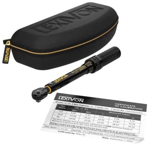 LEXIVON 1/4-Inch Drive Click Torque Wrench 15-Piece Kit | 2-26 Nm (17.7-230.1 in-lb) Dual-Direction, 72-Tooth Gear thumbnail 7