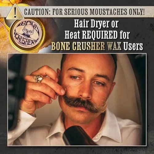 THE VINTAGE GROOMING CO. Bone Crusher Mustache Wax 28.35 g (1 oz) | Extra Strong Hold for All Mustache Styles thumbnail 8