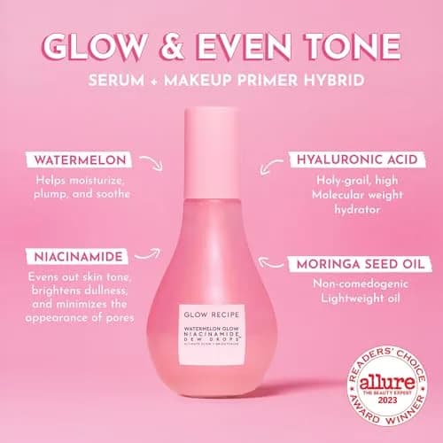 Glow Recipe Watermelon Niacinamide Dew Drops Serum 80ml (2.7 Fl Oz) | Brightening & Hydrating Face Serum thumbnail 2