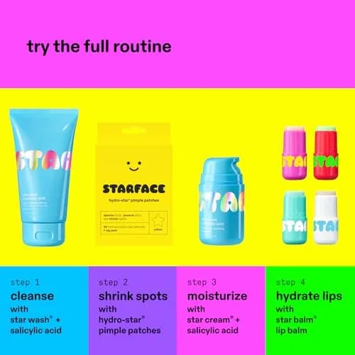Starface Hydro-Star Party Pack Hydrocolloid Pimple Patches, 96 ct | Fun Star-Shaped Cover for Acne & Sensitive Skin thumbnail 3