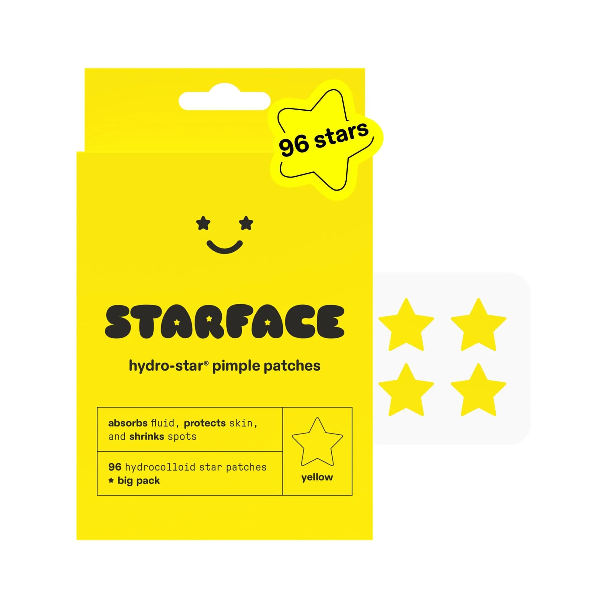 Starface Hydro-Star® Hydrocolloid Pimple Patch 96 ct | Star-Shaped Cover & Protect