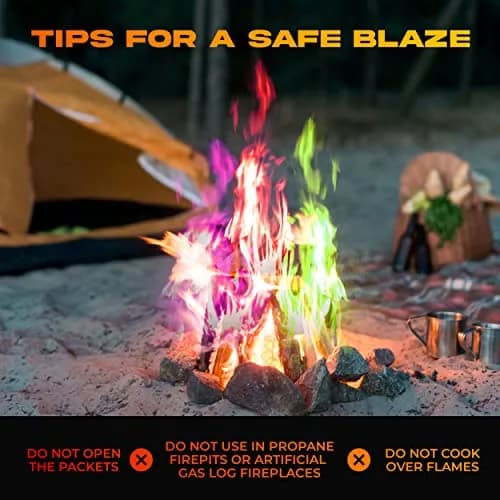 Party Flames Magic Campfire Fire Color Changing Packets 4 Pack | Rainbow Colored Flames for Fire Pit thumbnail 4