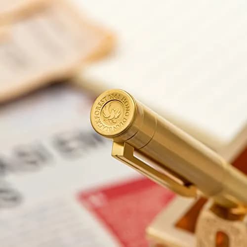 Asvine Solid Brass Fountain Pen Medium Nib 13.8cm (5.43 in) | Smooth Writing Classic Design with Converter and Metal Pen Case thumbnail 9