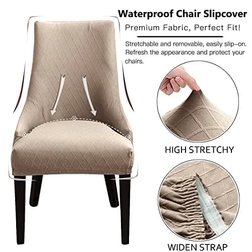 LANSHENG Reusable Wingback Chair Cover Khaki | Washable & Elastic Fit thumbnail 7