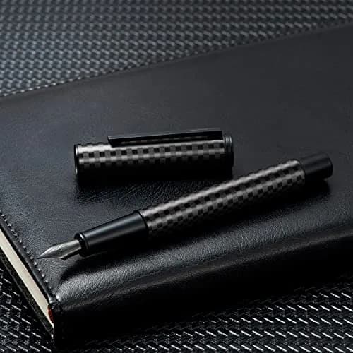Asvine Black Carbon Fiber Fountain Pen Extra Fine Nib | Smooth Writer thumbnail 8