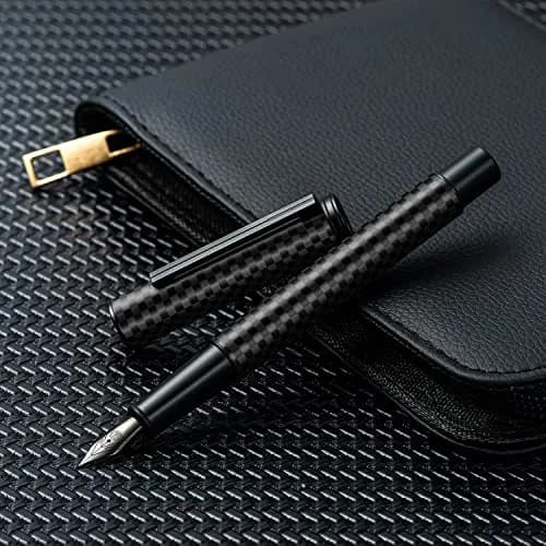 Asvine Black Carbon Fiber Fountain Pen Extra Fine Nib | Smooth Writer thumbnail 9