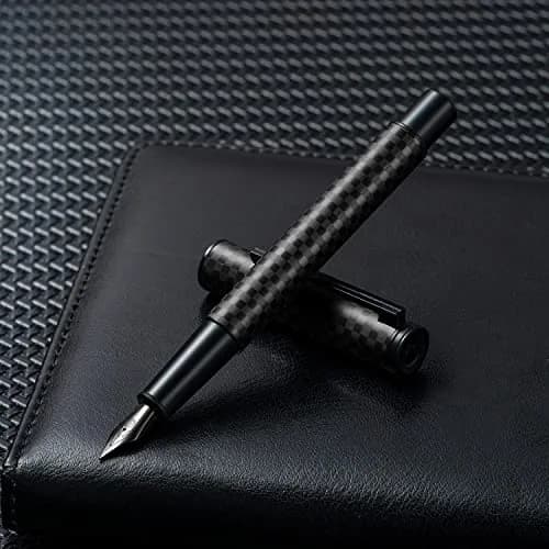 Hongdian Carbon Fiber Fountain Pen Fine Point 0.5mm (13.8cm / 5.4in) | Smooth Writing Experience thumbnail 2