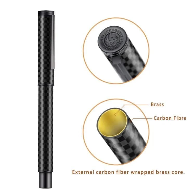 Hongdian Carbon Fiber Fountain Pen Fine Point 0.5mm (13.8cm / 5.4in) | Smooth Writing Experience thumbnail 4