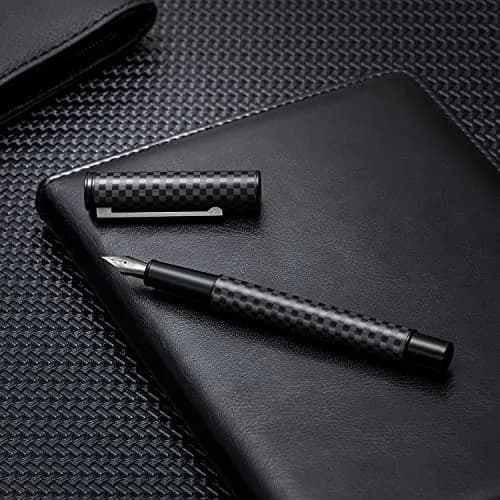 Asvine Hongdian 1851 Carbon Fiber Fountain Pen with Medium Nib - Smooth Writing thumbnail 3