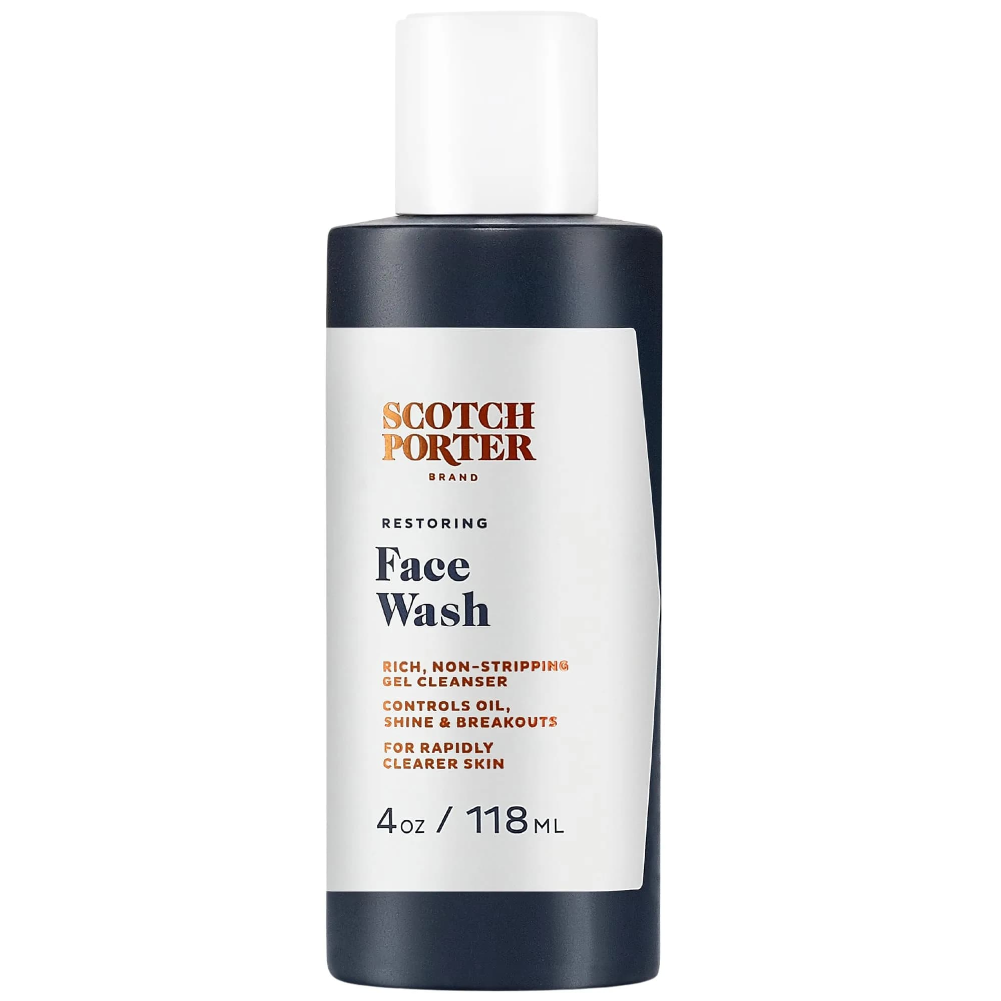Scotch Porter Restoring Face Wash - Non-Stripping Gel Cleanser 4oz | Vegan, Paraben-Free, Sulfate-Free, Sensitive Skin - main product image