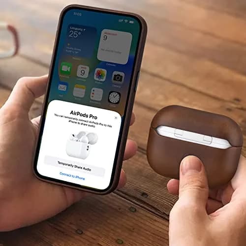 Maogoam Genuine Crazy Horse Leather Case Cover for Apple AirPods Pro 2/1 | Vintage Patina, Precise Fit, Wireless Compatible thumbnail 2