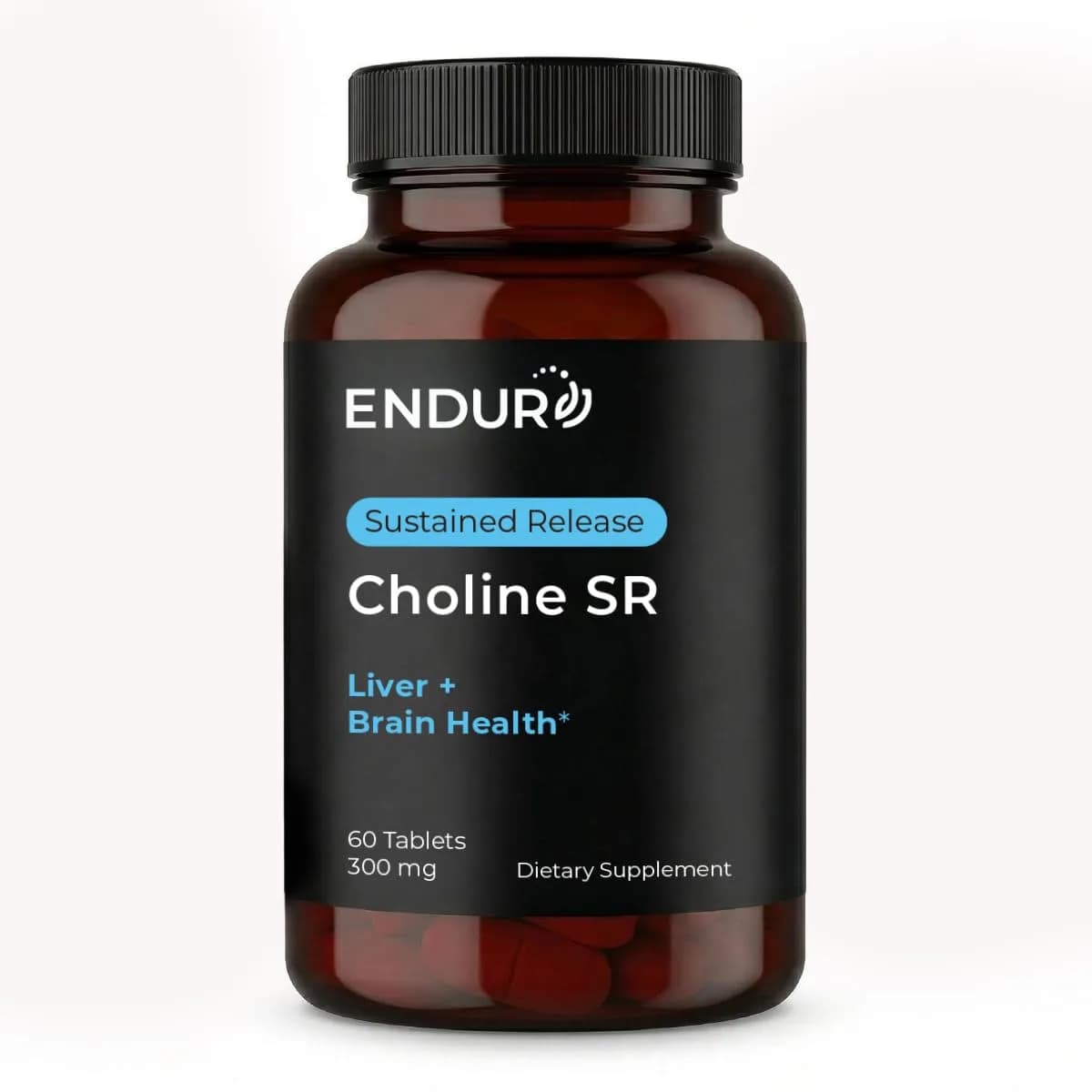 Endurance Products ENDUR Choline L(+) Bitartrate 300mg | Sustained Release, 60 Tablets for Brain & Liver Support