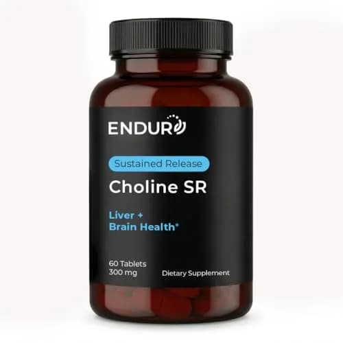 Endurance Products ENDUR Choline L(+) Bitartrate 300mg | Sustained Release, 60 Tablets for Brain & Liver Support thumbnail 1