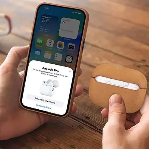 maogoam Crazy Horse Leather Case Cover for AirPods Pro 2/1 | Vintage Full-Grain Leather, MagSafe Compatible thumbnail 2