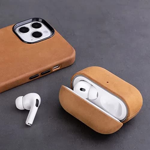 maogoam Crazy Horse Leather Case Cover for AirPods Pro 2/1 | Vintage Full-Grain Leather, MagSafe Compatible thumbnail 3