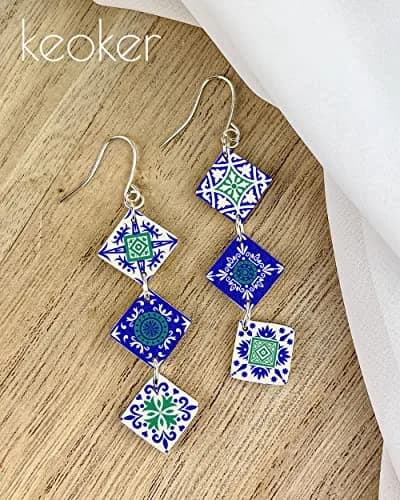 Keoker 3PCS Tile Silk Screen Stencils for Polymer Clay | Tile Pattern Polymer Clay Stencil (70-120 chars) thumbnail 5
