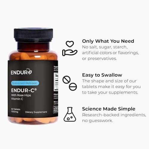 Endurance Products Sustained Release Vitamin C 1000mg with Rose Hips | Supports Immunity & Skin thumbnail 5