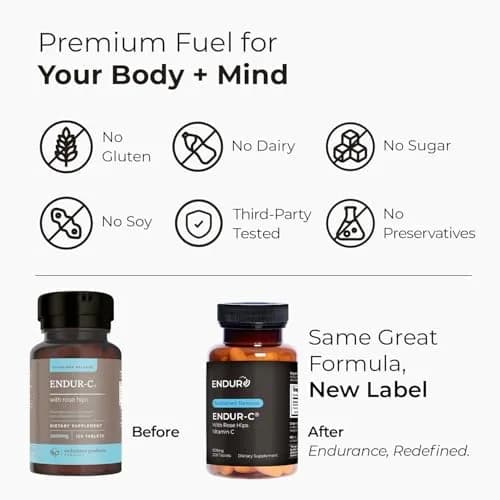 Endurance Products Sustained Release Vitamin C 1000mg with Rose Hips | Supports Immunity & Skin thumbnail 3