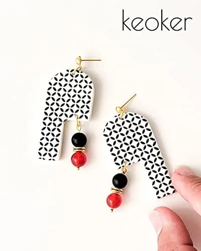 Keoker Silk Screen Stencils for Polymer Clay 3PCS Tile Pattern | Reusable Water-Based Acrylic thumbnail 7