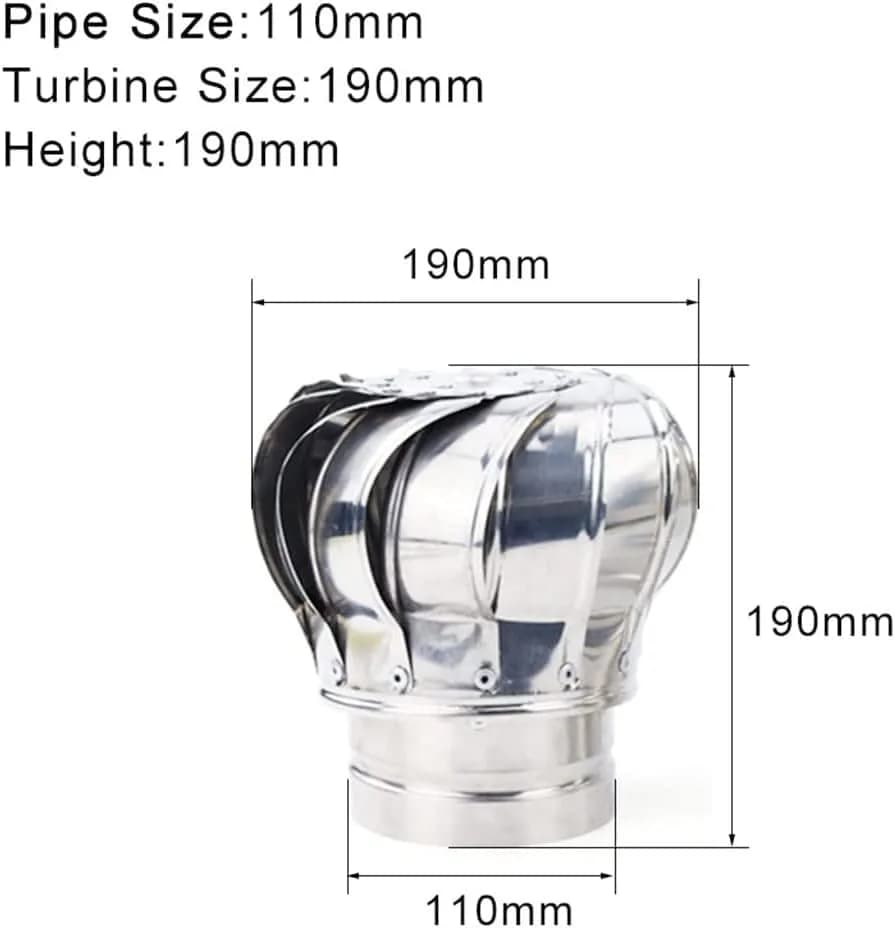 Marsrut Roof Ventilator 110mm Stainless Steel 201 | Efficient Attic Air Circulation thumbnail 3