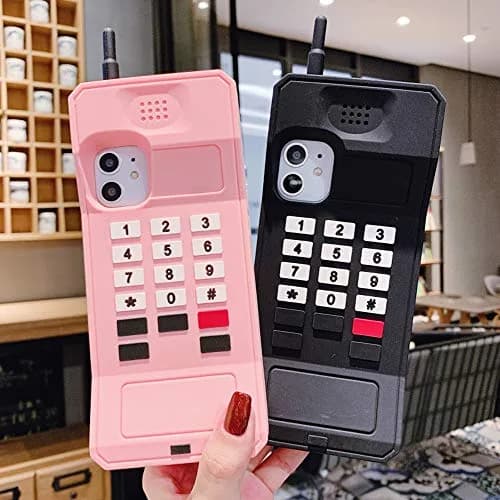 UnnFiko Retro Cellphone Silicone Case for iPhone 14 (6.1-inch) | Fun Stand Case with 360° Protection thumbnail 5