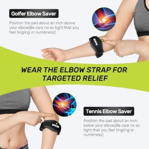 Rakiie 2 Pack Tennis Elbow Brace with Adjustable Strap | Support for Tennis & Golf (enables full range) thumbnail 3