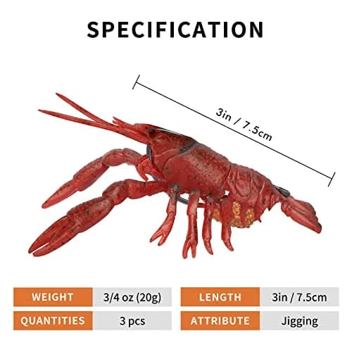 TRUSCEND Pre-Rigged Fishing Jigs 7.5cm (3in) | Lifelike Soft Crayfish Swimbait for Bass, Trout, Crappie, Walleye thumbnail 5