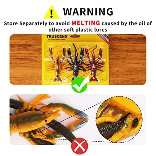 TRUSCEND Pre-Rigged Fishing Jigs 7.5cm (3in) | Lifelike Soft Crayfish Swimbait for Bass, Trout, Crappie, Walleye thumbnail 2