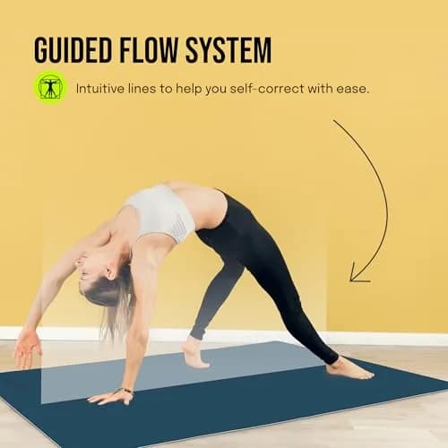 Gogokiwi Extra Wide Yoga Mat for Men Women 72"L x 36"W x 0.64cm (1/4") Thick | Non Slip Fitness & Exercise Mat with Alignment Marks thumbnail 6