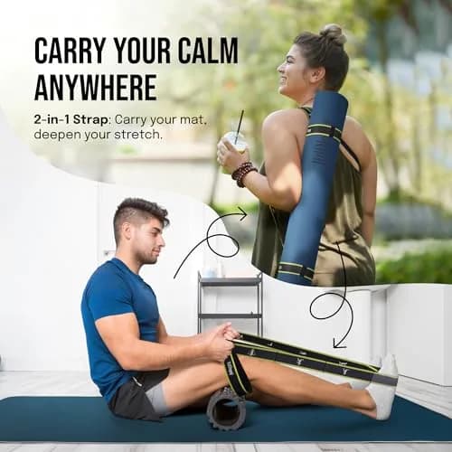 Gogokiwi Extra Wide Yoga Mat for Men Women 72"L x 36"W x 0.64cm (1/4") Thick | Non Slip Fitness & Exercise Mat with Alignment Marks thumbnail 7