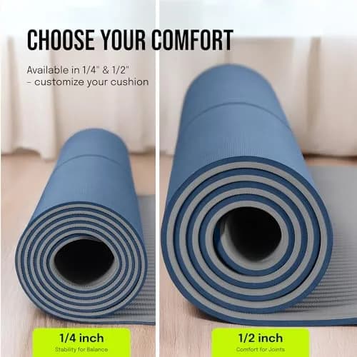 Gogokiwi Extra Wide Yoga Mat for Men Women 72"L x 36"W x 0.64cm (1/4") Thick | Non Slip Fitness & Exercise Mat with Alignment Marks thumbnail 3