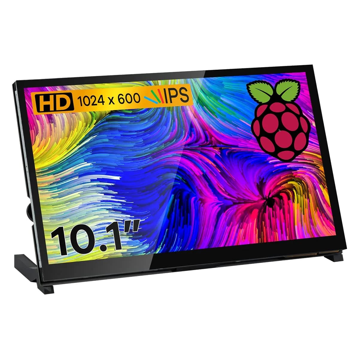 Hosyond 7 Inch IPS LCD Touch Screen Monitor 1024x600 (18cm) | 5-Point Capacitive Touch, HDMI Input, 16:9 Aspect Ratio — 10.1 inch IPS-black