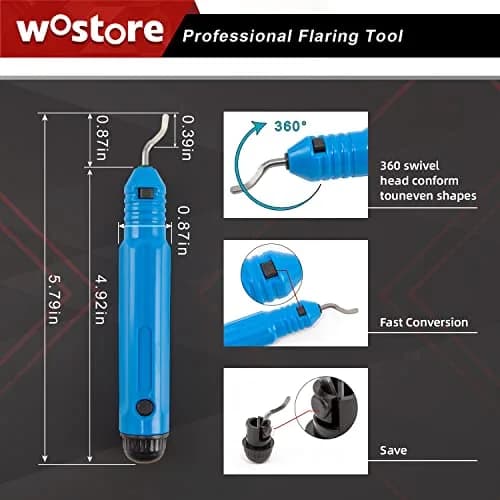 Wostore Flaring Tools Set 15 Sizes | Durable HVAC & Refrigeration Flare Kit with Tube Cutter & Reamer thumbnail 6