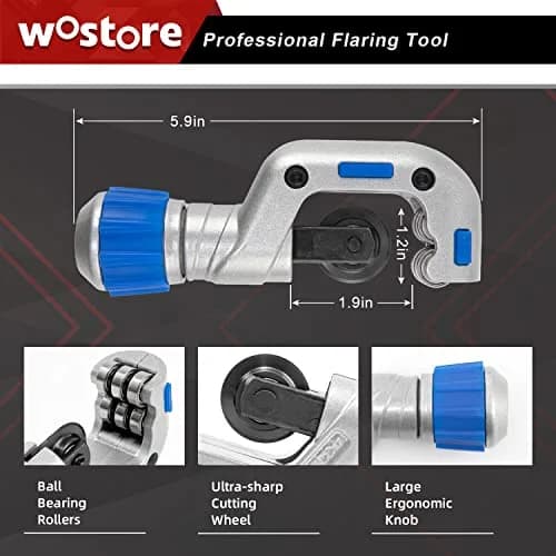 Wostore Flaring Tools Set 15 Sizes | Durable HVAC & Refrigeration Flare Kit with Tube Cutter & Reamer thumbnail 7
