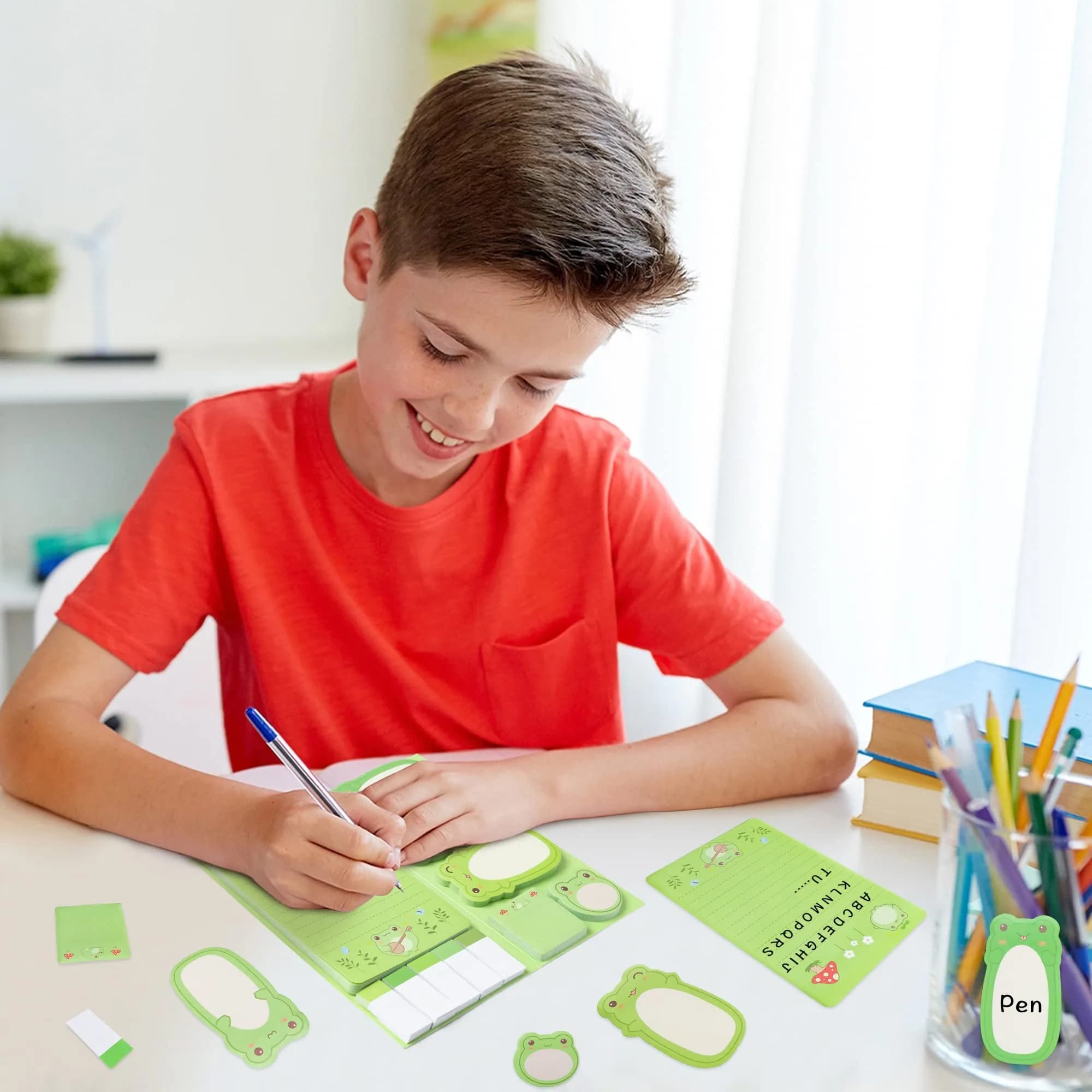 Xqumoi Frog Sticky Notes Set 946ml (32oz) | Cute Cartoon Memo Pads for Daily Reminders thumbnail 4