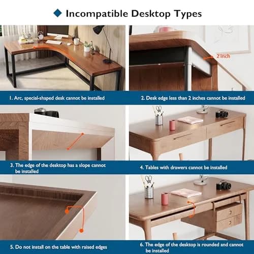 BONTEC Desk Extender Tray 30cm x 15cm (11.8"x5.9") | Clamp-On Ergonomic Arm Rest for Home & Office Use thumbnail 7