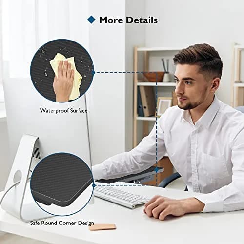 BONTEC Desk Extender Tray 30cm x 15cm (11.8"x5.9") | Clamp-On Ergonomic Arm Rest for Home & Office Use thumbnail 4