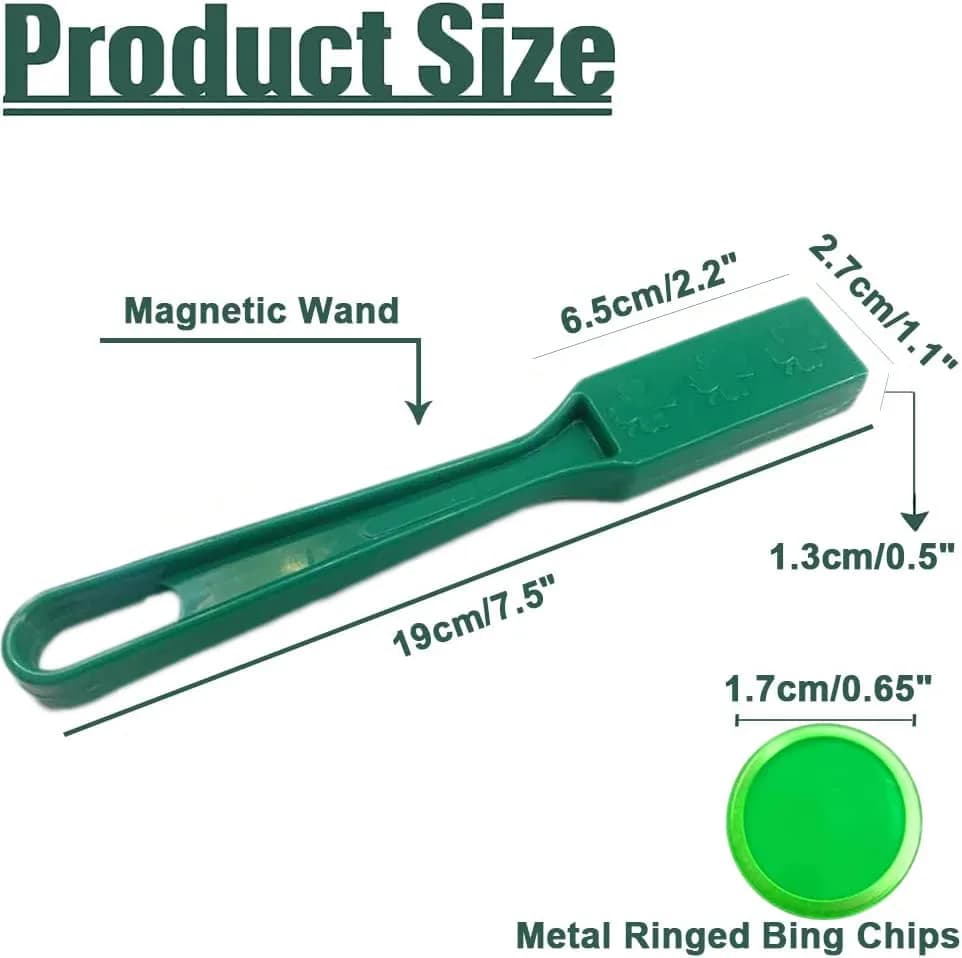 Dacefloy Magnetic Wands and Bingo Chips Set Magnet Wand 100 Multicolour Metal Ringed Discs Kids Science STEM Kit Learning Accessories Family Game Night Tokens thumbnail 6