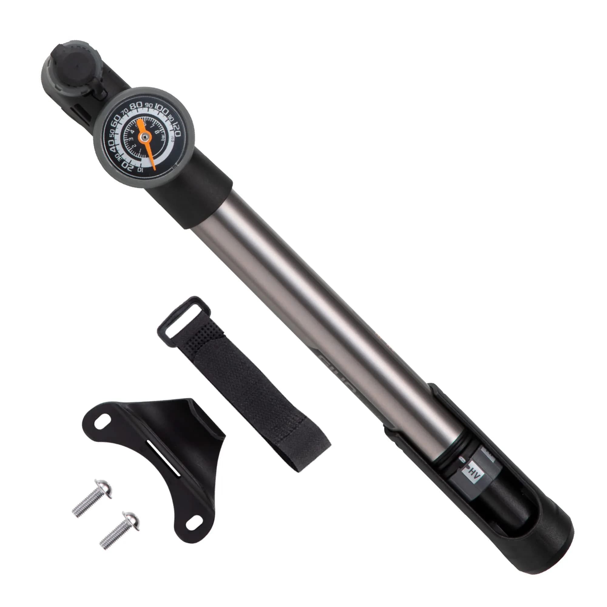 GIYO Mini Bike Pump with Gauge 2 Stage HP/HV 120 PSI | Easy Inflation for Road & MTB | Frame Mount Included | Taiwan Made (GP-993) - main product image