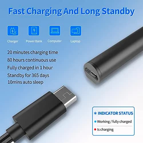 SSS·GRGB Rechargeable Stylus Pen for ASUS Laptops | 4096 Pressure Sensitivity, Black thumbnail 5
