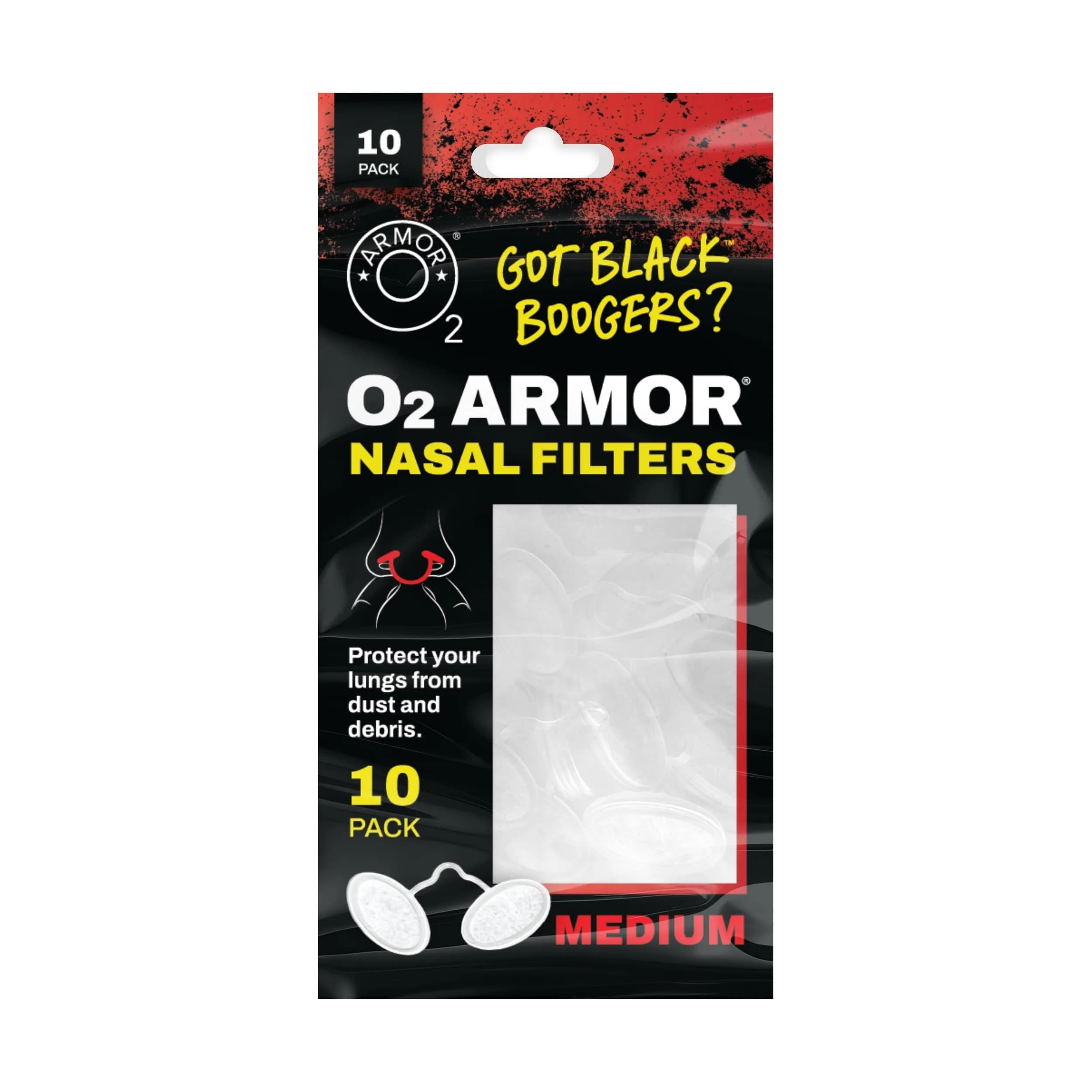 O2 Armor Nose Filters for Welding, Dust & Allergies (10 Pack, Large) | Capture 99% of Airborne Particles — Medium