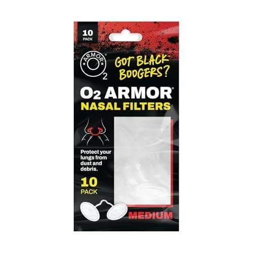 O2 Armor Nose Filters for Welding, Dust & Allergies | 10 Pack, Size Medium thumbnail 1